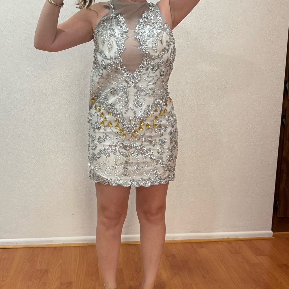 White sparkly dress